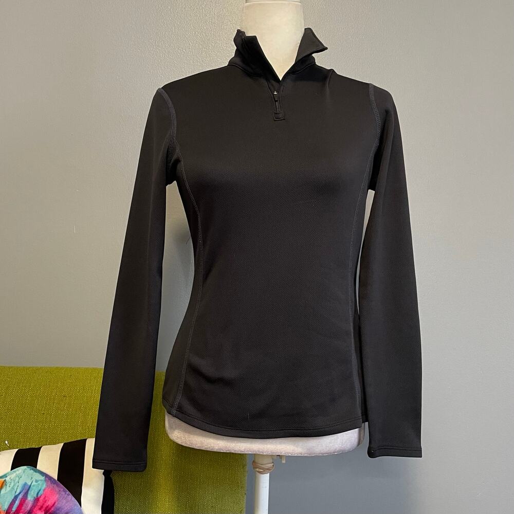 Spyder Black Long Sleeve Quarter Zip Pullover Shirt